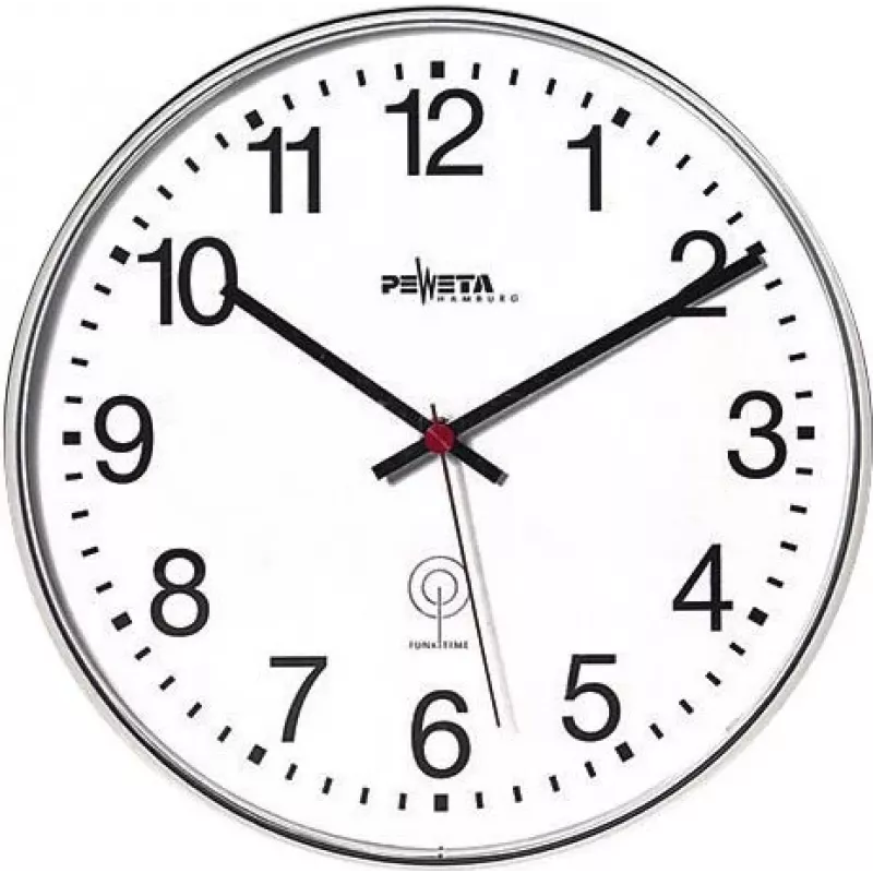 PEWETA rádiové nástenné hodiny matne čierne plast 30 cm čierna/biela 51.130.313