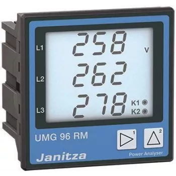 Janitza UMG 96RM-E univerzálny merací prístroj / analyzátor kvality siete, 90-277V AC/DC, panelová montáž 96x96mm, RS485 Modbus RTU 5222062