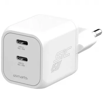 4smarts PDPlug SiC Dual 45W 2C biela nástenná nabíjačka
