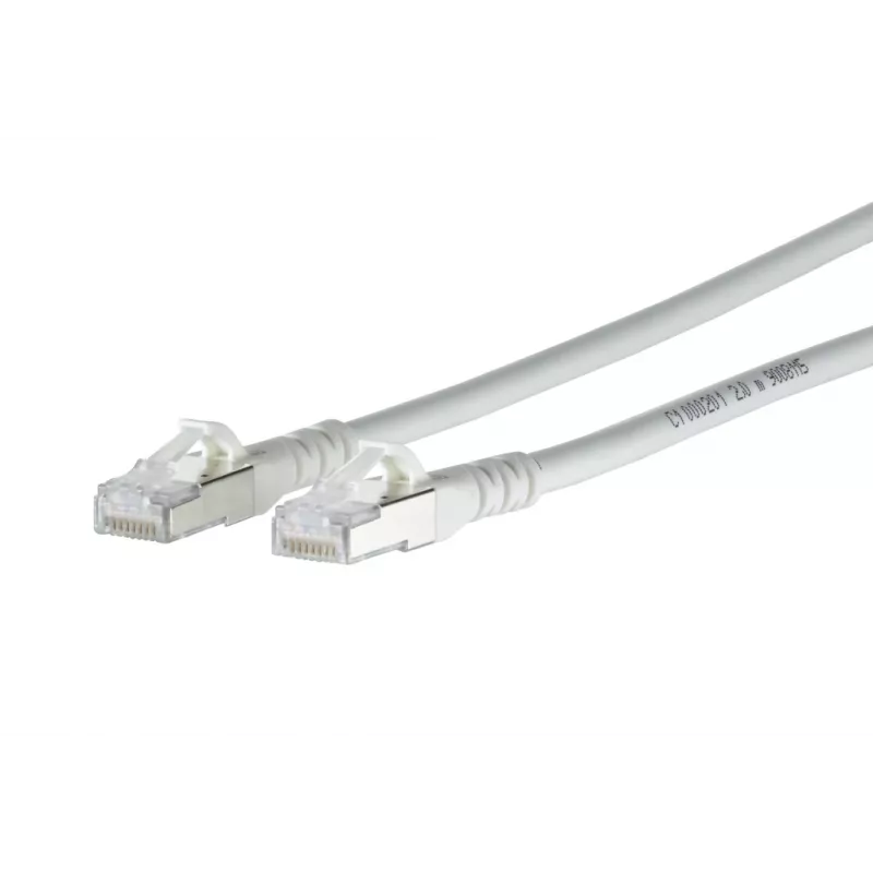 METZ CONNECT 1308450388-E Cat6a S/FTP sieťový patch kábel, RJ45, 0,3 m, biela