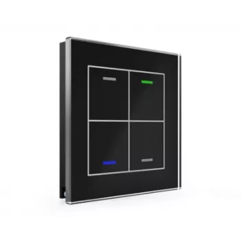 MDT Sklenené tlačidlo II Light 4-násobné RGBW čierne BE-GTL4TS.01S