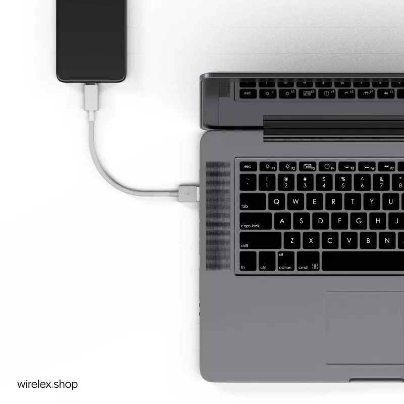 Flexline USB nabíjací a synchronizačný kábel, USB-A na USB-C, 2.0, ABS, biely, 0,5m (FL31-13040)