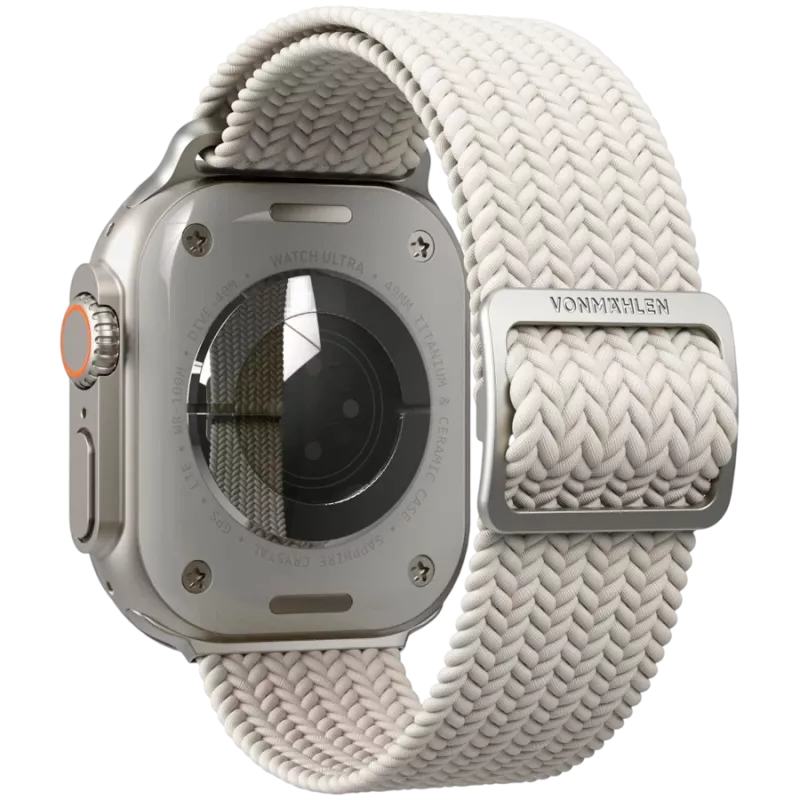 VONMÄHLEN Woven Loop pre Apple Watch 44mm, 45mm, 49mm - krémová