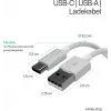 FLEXLINE FL31-13043 USB-A na USB-C nabíjací a synchronizačný kábel, 2.0, ABS, biela, 2m