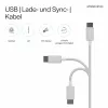FLEXLINE FL31-13043 USB-A na USB-C nabíjací a synchronizačný kábel, 2.0, ABS, biela, 2m