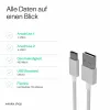 FLEXLINE FL31-13043 USB-A na USB-C nabíjací a synchronizačný kábel, 2.0, ABS, biela, 2m
