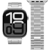 VONMÄHLEN Link náramok 2 pre Apple Watch 44/45/46/49mm, ušľachtilá oceľ, strieborný