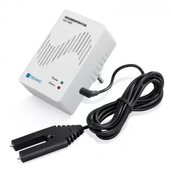 H-Tronic 1114720 detektor vody s externým snímačom, konektor, 230V AC, akustický alarm 85 dB, reléový výstup, 2m kábel snímača