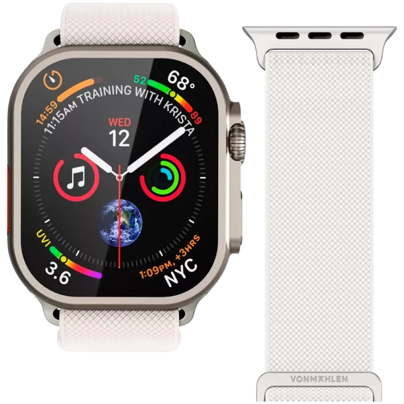 VONMÄHLEN Classic Nylon Loop pre Apple Watch 40/41/42mm, krémová