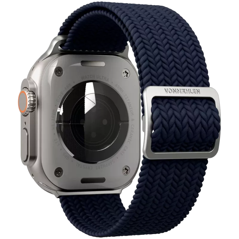 VONMÄHLEN tkaný náramok Loop pre Apple Watch 40/41/42mm, námornícka modrý