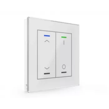 MDT BE-GTL2TW.C1 Glass Push Button II Light 2-násobný RGBW so snímačom teploty, biela, KNX