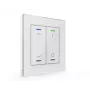MDT BE-GTL2TW.C1 Glass Push Button II Light 2-násobný RGBW so snímačom teploty, biela, KNX