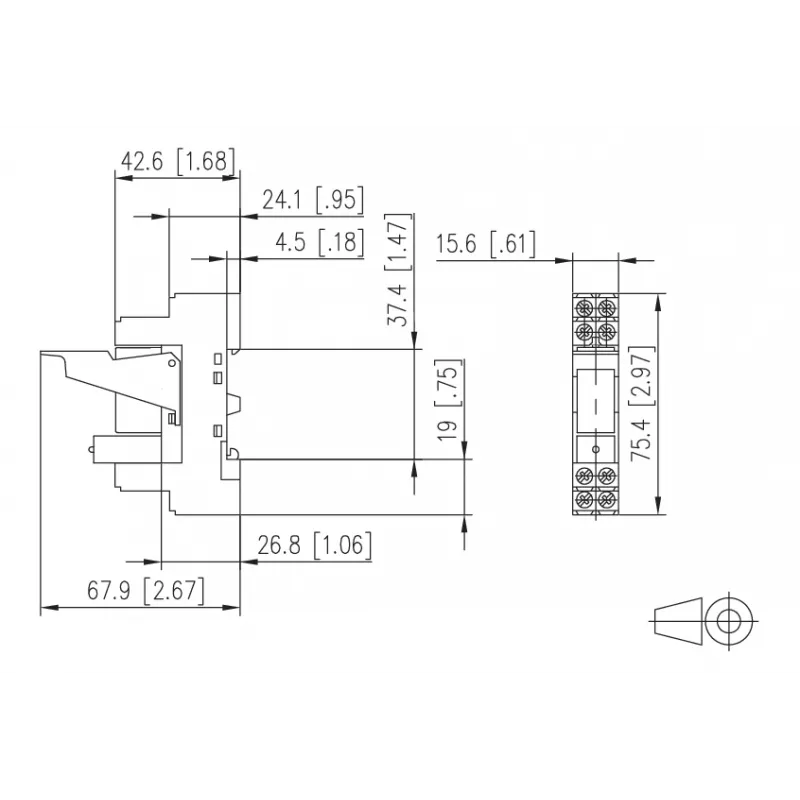 METZ Connect RM21 miniatúrne výkonové relé 24 V AC 1 prepínací 16 A PCB 11051110
