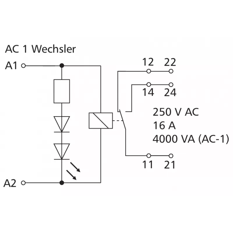 METZ Connect RM21 miniatúrne výkonové relé 24 V AC 1 prepínací 16 A PCB 11051110