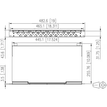 METZ CONNECT zvárací patch panel 24xLC-Duplex OM3 1U 19 palcov 1504557724-E