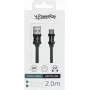 PowerRay USB na Micro-USB dátový kábel 2,0 m opletený čierny PR-DCUM200TBK