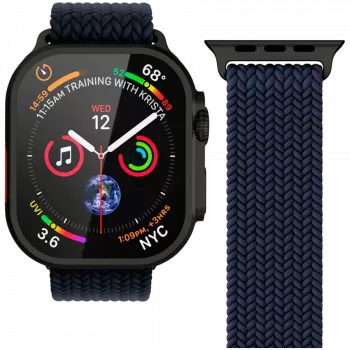 VONMÄHLEN Woven Loop pre 44/45/46/49mm Apple Watch, Navy Black