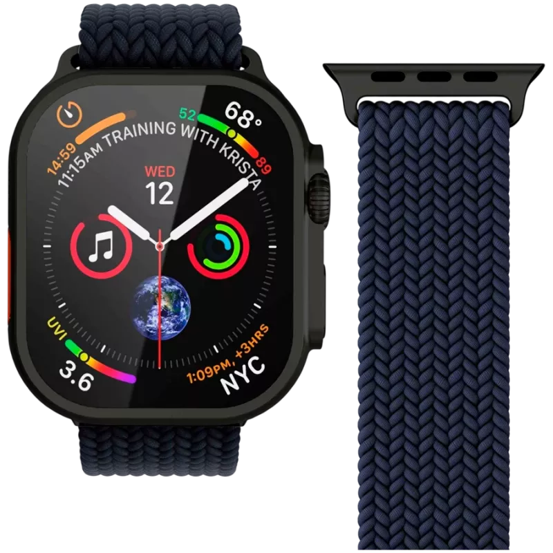 VONMÄHLEN Woven Loop pre 44/45/46/49mm Apple Watch, Navy Black