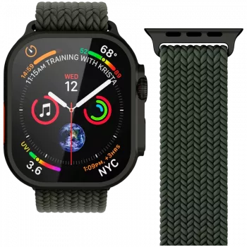 VONMÄHLEN Woven Loop pre Apple Watch 44/45/46/49mm, Olive Black