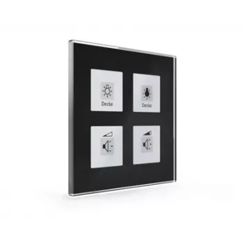 MDT BE-GT04S.01 Glass Push Button Plus 4-násobný čierny