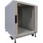 IT-BUDGET 19 inch sieťový rozvádzač SRK 12U 600x800 mm svetlosivá Flatpack so sklenenými/ocelenými dverami