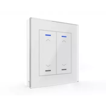 MDT BE-GTL20W.A1 sklenený tlačidlový spínač II Light 2-násobný RGB-W biely žalúzie/rolety