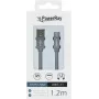 PowerRay dátový kábel PR-DCUC120TGY USB-A na USB-C 1,2 m textilná sivý pletená rýchle nabíjanie & 5 Gbps synchronizácia dát
