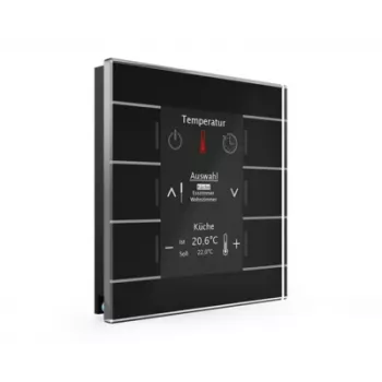 MDT BE-GBZS.01S KNX sklenený smart ovládací panel s farebným displejom, čierny
