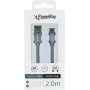 PowerRay USB na Micro-USB dátový kábel, 2 m, textilná sivý, Blister PR-DCUM200TGY
