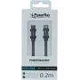 PowerRay USB-C na Lightning dátový kábel 0,2m textilná sivý PR-DCCL020TGY