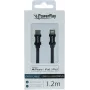 PowerRay USB-C na Lightning MFi pletený dátový & nabíjací kábel 1,2m čierny PR-DCCL120TBK