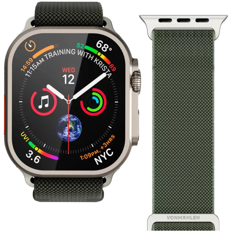 VONMÄHLEN Classic Nylon Loop 44, 45, 46, 49 mm univerzálna veľkosť, olivová