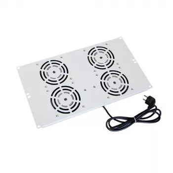 IT-BUDGET strešná ventilátorová jednotka pre SRK stojanové skrine - 4 aktívne ventilátory - 640 m³/h - termostat - spínač - svetlosivá 90ITB19SRKXFAN4G