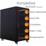IT-BUDGET 19 inch serverová skriňa SRK kompletná sada, 27HE, 600x1000 mm, sklenené/ocelené dvere, 4 ventilátory, PDU, police, predmontovaná, čierna 99ITB19SRK27610GSM