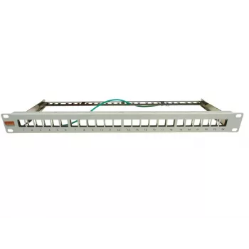 IT-BUDGET 19 palcový 24-portový Keystone patch panel, 1U, neosadený, svetlosivá 90ITBMT24PORTG