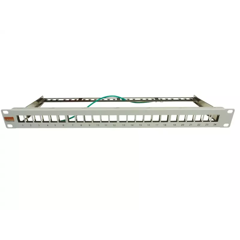 IT-BUDGET 19 palcový 24-portový Keystone patch panel, 1U, neosadený, svetlosivá 90ITBMT24PORTG