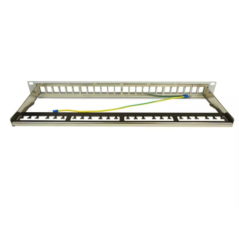 IT-BUDGET 19 palcový 24-portový Keystone patch panel, 1U, neosadený, svetlosivá 90ITBMT24PORTG
