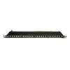 IT-BUDGET 19 palcový superplochý patch panel, 0,5U, úplne tienený, Cat.6A, 24 portov, PoE++, čierny (90ITBPP6A05S)