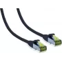 IT-BUDGET Premium patch kábel Cat.6A so základným káblom Cat.7 - 600 MHz - bezhalogénový - PoE+ - 10Gbit - čierny - 1,5 m (90ITB6A7PK15S)