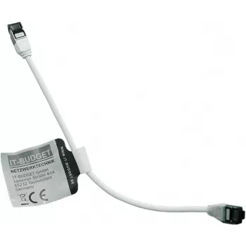 IT-BUDGET Cat.8.1 Slim patch kábel S/FTP 28 AWG plná meď LSZH biely 0,15 m 40Gbps PoE+ 90ITBSLIM81PK015W