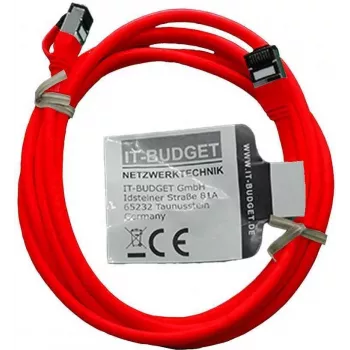IT-BUDGET Cat.8.1 Slim Ethernet patch kábel, S/FTP, 40Gbps, 2000MHz, LSZH, PoE+, červený, 2m 90ITBSLIM81PK2R