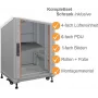 IT-BUDGET 19 inch sieťový rozvádzač SRK kompletná sada 12U 600x800 mm svetlosivá Flatpack