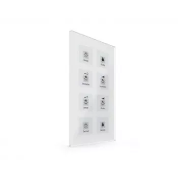 MDT BE-GT08W.01 KNX sklenený tlačidlový senzor Plus, 8-násobný, biely