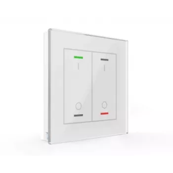 MDT BE-GTL2TW.B1 Glass Switch II Light 2-násobný RGBW s teplotným senzorom biela