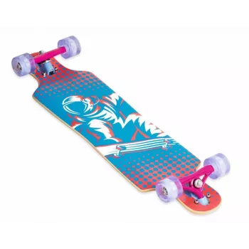 MUUWMI AU 560 Longboard Compact Cruiser skateboard, ABEC 7 ložiská, LED svetelné kolesá, 7-vrstvový kanadský javor