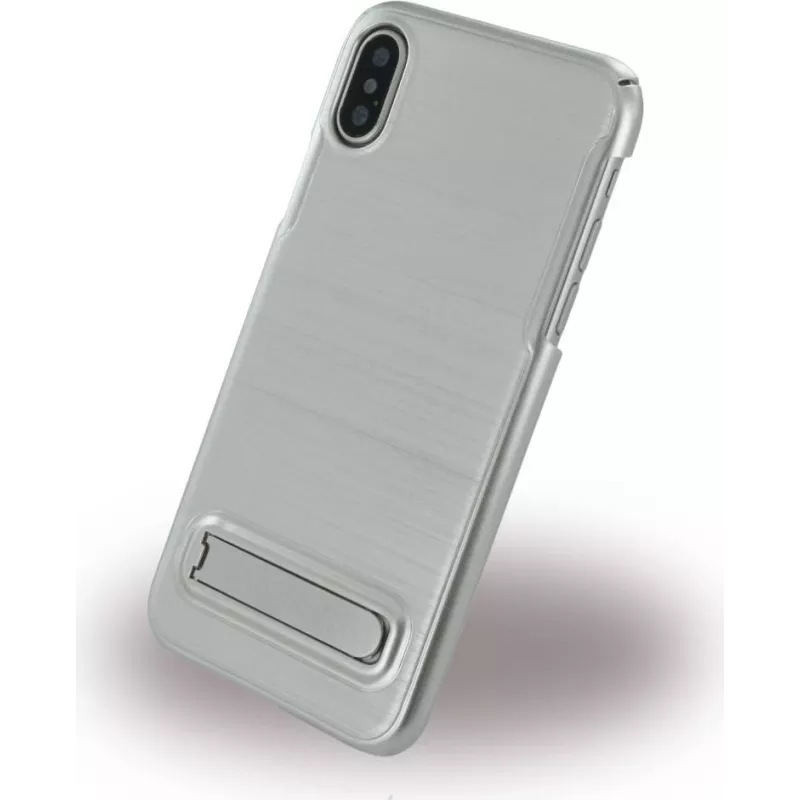 CYOO Brushed Stand puzdro pre Apple iPhone X / XS - strieborné