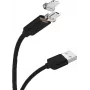 CYOO magnetický USB nabíjací a dátový kábel – 2-in-1 Micro USB & Lightning na USB – 1m – čierny