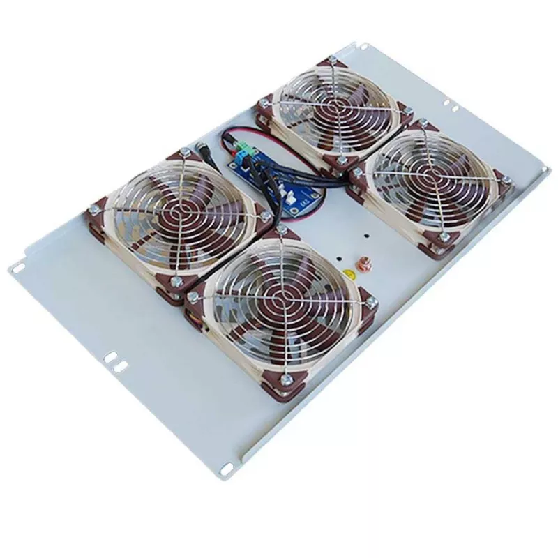 IT-BUDGET Tichá 19 palcová ventilátorová jednotka 6U, 4 ventilátory, 430 m³/h, svetlosivá (99ITB19SLUG)