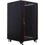 IT-BUDGET 19 palcový sieťový rozvádzač SRK - 18U - 600x800 mm - sklenené/ocelené dvere - Flatpack - čierny (90ITB19SRK1868GSN)