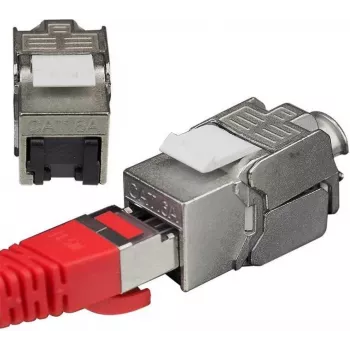 IT-BUDGET RJ45 Business Keystone modul Cat.6A tienený bez nástroja Small Form Factor s krytkou proti prachu PoE+ (90ITBKM6ASS)